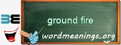WordMeaning blackboard for ground fire